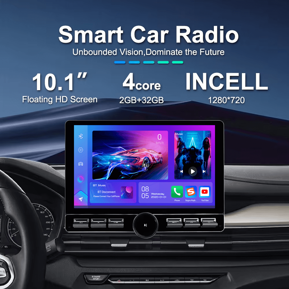 BELOAUTO OEM ODM 10.1" Piano-Key Car Head Unit Single Knobs Android Stereo Carplay Screen Multimedia System