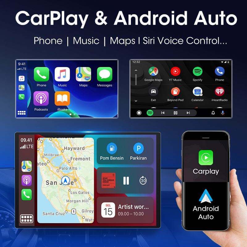 BELOAUTO 13" 2K Android Car Screen Display - QLED, Split Screen, DSP & Wireless CarPlay/AA