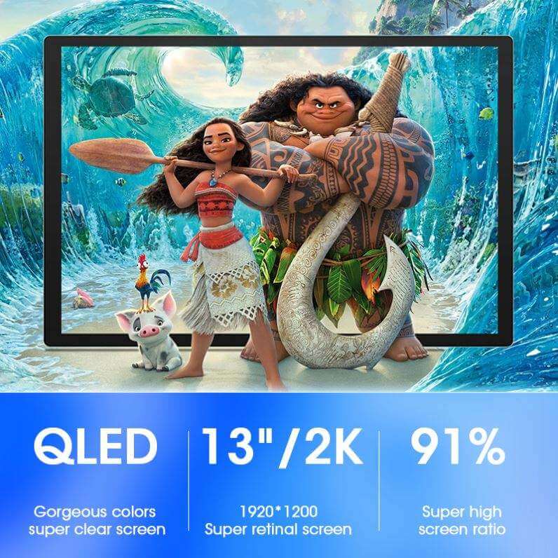 BELOAUTO 13" 2K Android Car Screen Display - QLED, Split Screen, DSP & Wireless CarPlay/AA