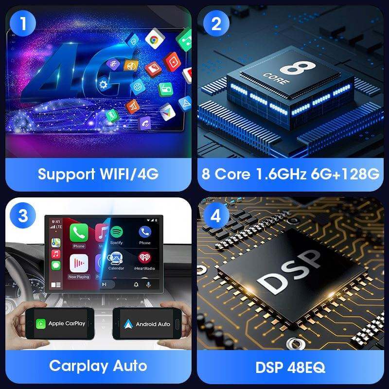 BELOAUTO 13" 2K Android Car Screen Display - QLED, Split Screen, DSP & Wireless CarPlay/AA