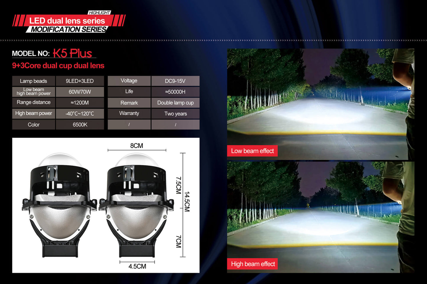 BELOAUTO 3" High-Penetration LED Projector Kit - 500% Brightness Boost, 6+3 HD Chips | B2B Wholesale