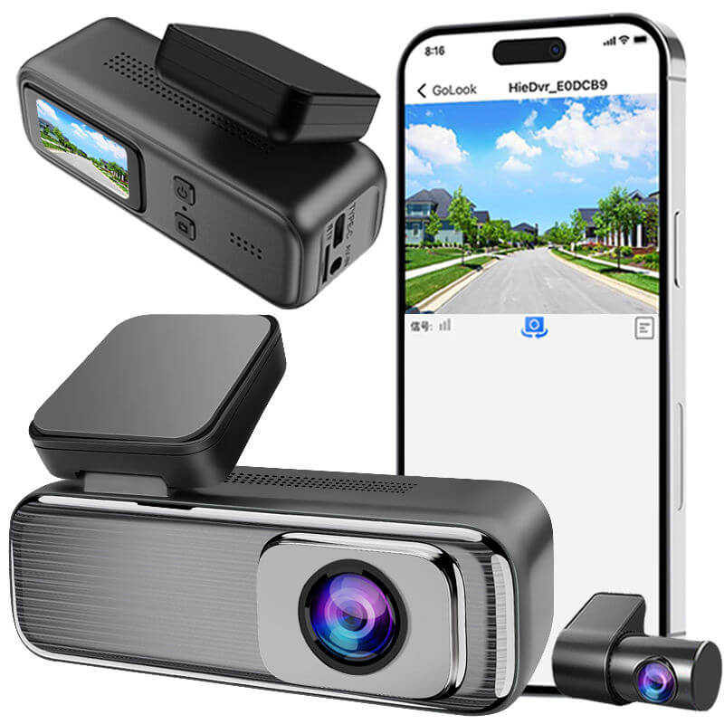 BELOAUTO Front & Rear Dash Cam with WiFi - 1080P Dual Recording, Night Vision, Parking Monitor
