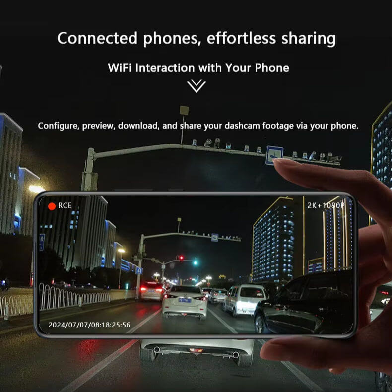 BELOAUTO Front & Rear Dash Cam with WiFi - 1080P Dual Recording, Night Vision, Parking Monitor