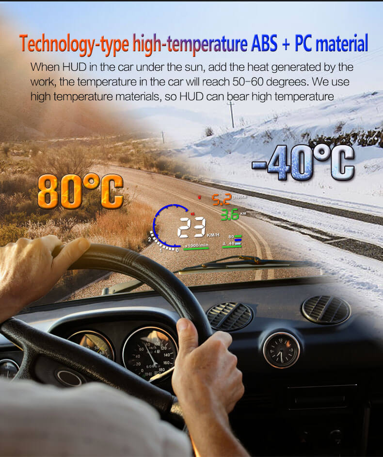 BELOAUTO 5.5'' OBD2 HUD Car Head up Display - LED Windshield Projector, Speed Voltage Alarm | OEM Custom