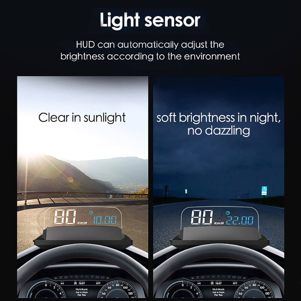BELOAUTO Windshield Projector LCD Digital HUD - Light Sensor, 3D Display,Plug and Play | B2B Wholesale