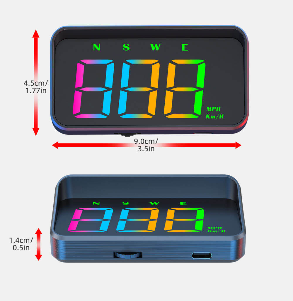 BELOAUTO USB Plug & Play Multi-Color HUD Projector - GPS+Beidou Dual Data, Speed Error Calibration | B2B Wholesale