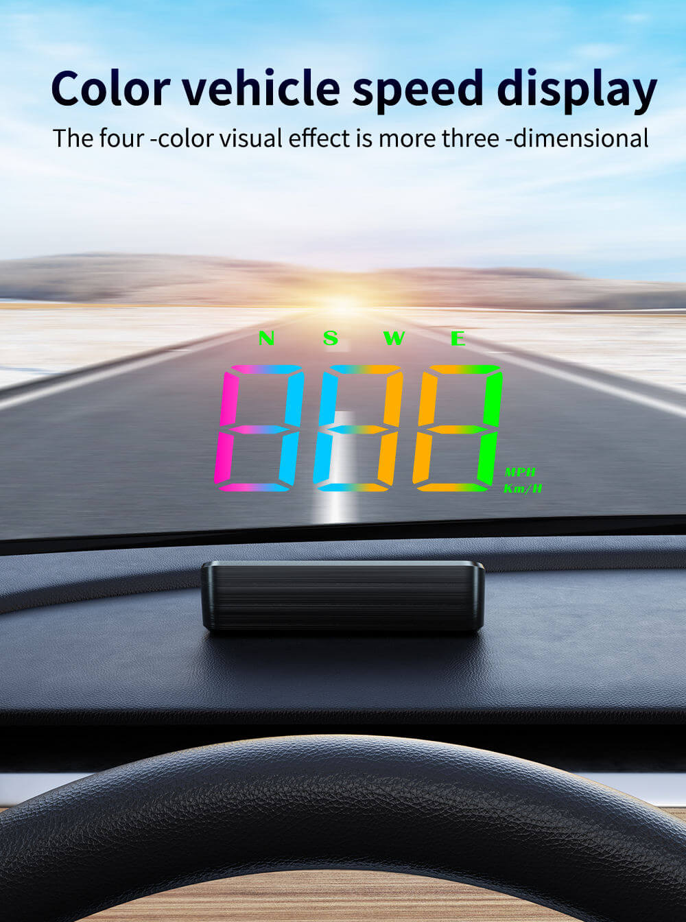 BELOAUTO USB Plug & Play Multi-Color HUD Projector - GPS+Beidou Dual Data, Speed Error Calibration | B2B Wholesale