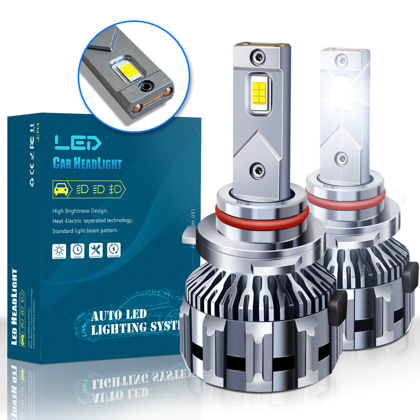 BELOAUTO 170w Car Led Headlight Bulb - IP68 Waterproof, 6000k,OEM,ODM | Bulk Order