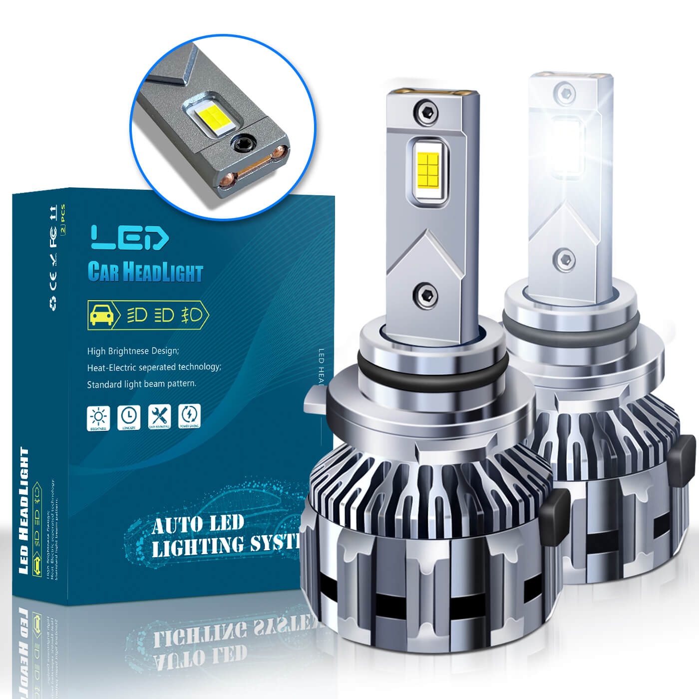 BELOAUTO 170w Car Led Headlight Bulb - IP68 Waterproof, 6000k,OEM,ODM | Bulk Order