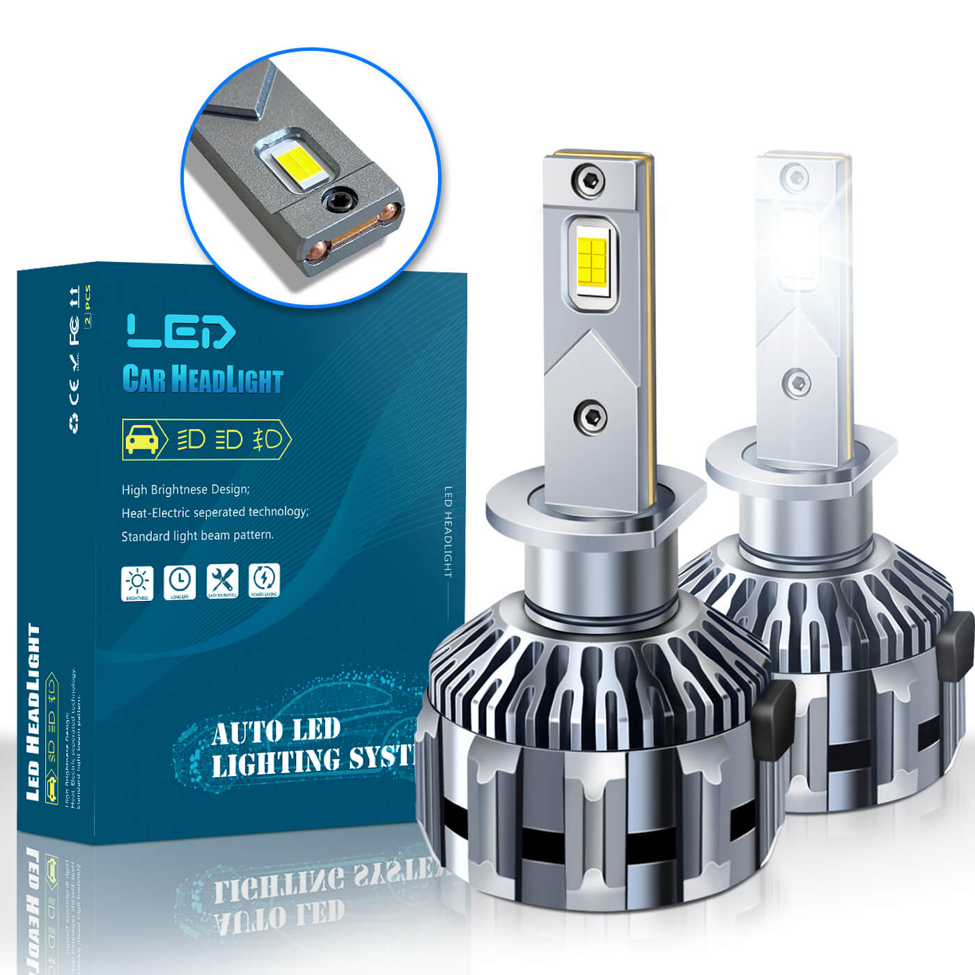 BELOAUTO 170w Car Led Headlight Bulb - IP68 Waterproof, 6000k,OEM,ODM | Bulk Order