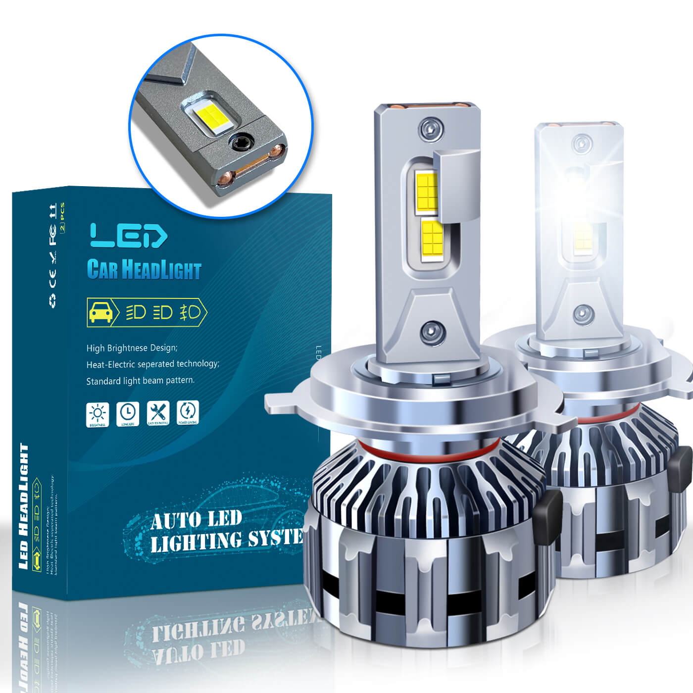 BELOAUTO 170w Car Led Headlight Bulb - IP68 Waterproof, 6000k,OEM,ODM | Bulk Order