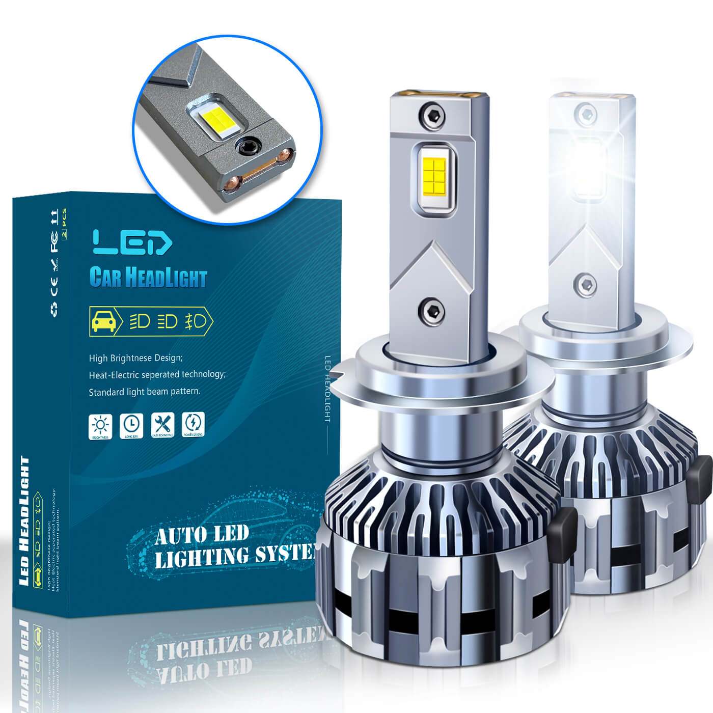 BELOAUTO 170w Car Led Headlight Bulb - IP68 Waterproof, 6000k,OEM,ODM | Bulk Order