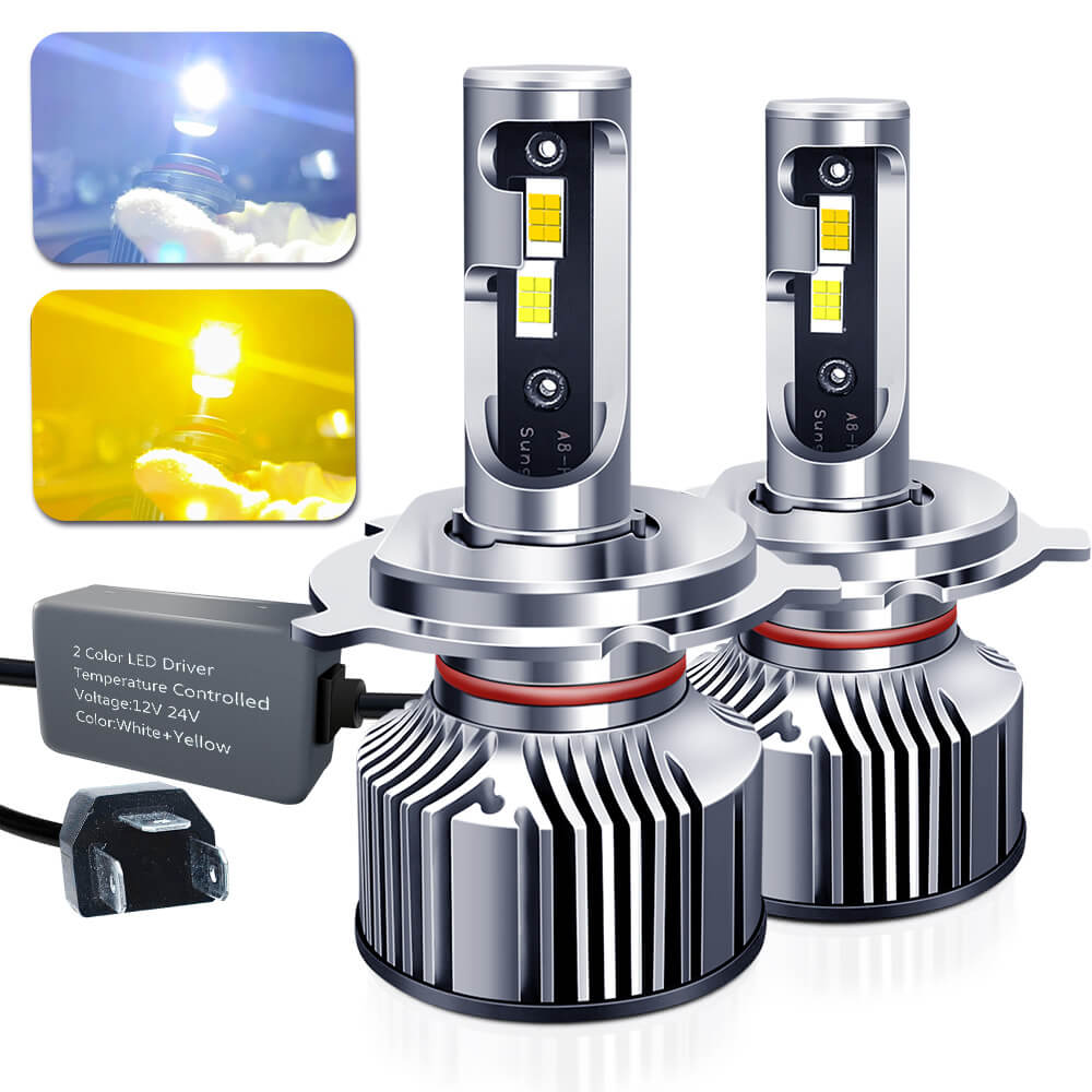 BELOAUTO 60w Dual color Car Led Headlight Bulb - IP68 Waterproof, 6000k,OEM,ODM | Bulk Order