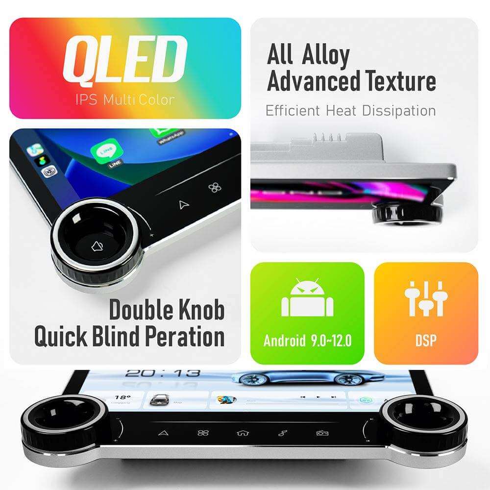 BELOAUTO Wholesale 10.1" 2K Android Car Stereo - Dual Knob Controls, Wireless CarPlay & Android Auto