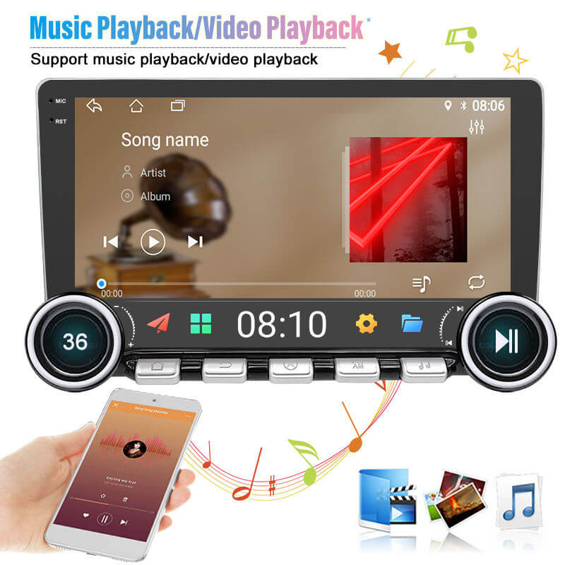 BELOAUTO 10.1" 2K Android Car Stereo - Dual Piano Knobs, DSP Audio & 4G/WiFi with Wireless CarPlay