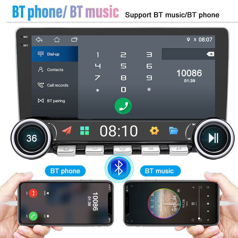 BELOAUTO 10.1" 2K Android Car Stereo - Dual Piano Knobs, DSP Audio & 4G/WiFi with Wireless CarPlay