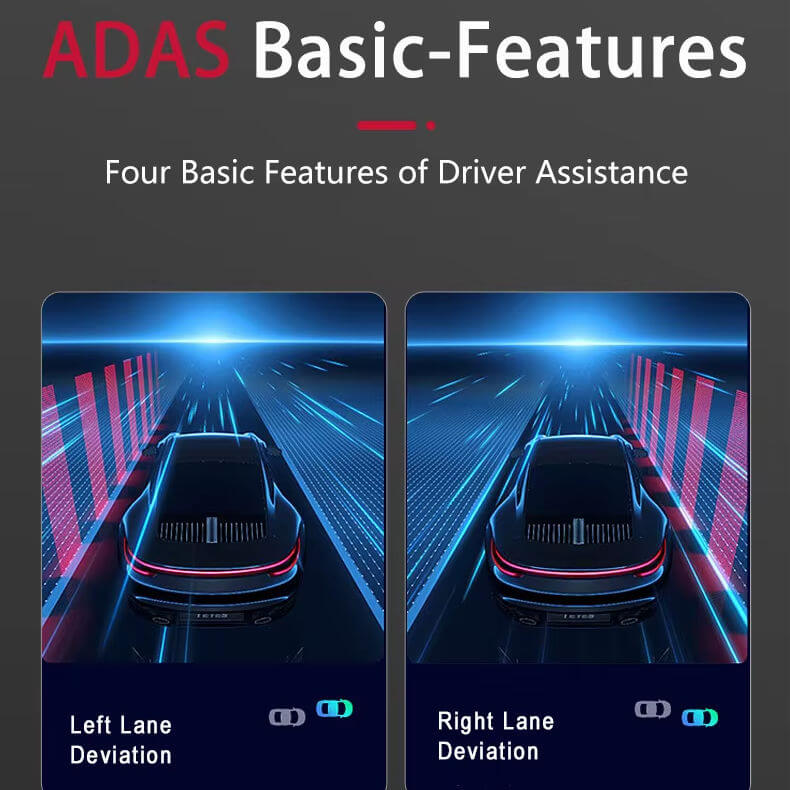 BELOAUTO 1080P ADAS Dash Cam Front & Rear - Collision Warning, Lane Departure & Night Vision