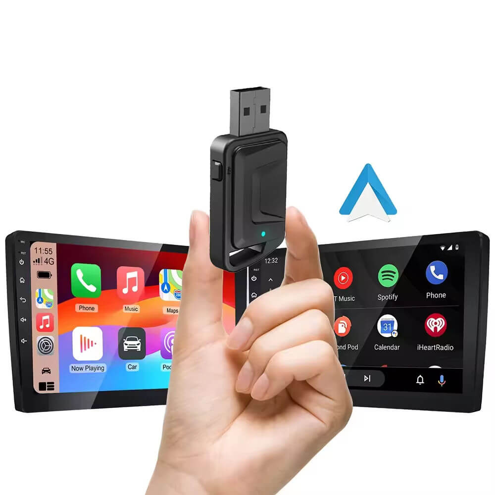 BELOAUTO 2-in-1 CarPlay Adapter: USB Plug & Play for Wired to Wireless + Android Auto Support