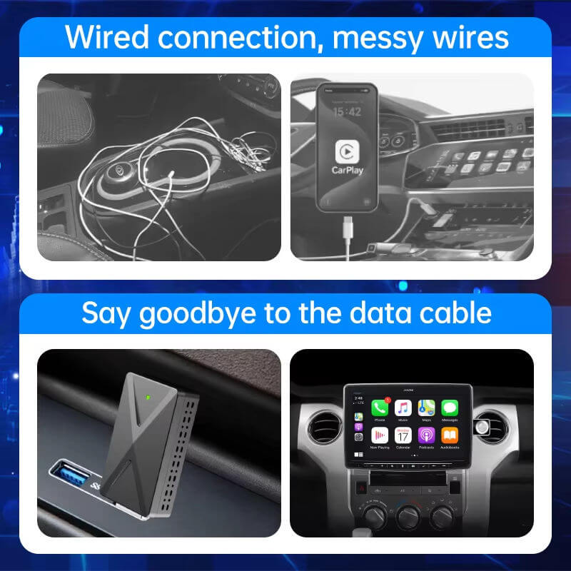 BELOAUTO BELOAUTO 2 in 1 Wireless CarPlay Adapter & Android Auto USB Adaptor - Dual Interface, Wired to Wireless | B2B Wholesale