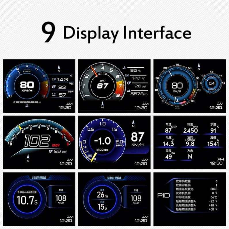 BELOAUTO 3.5 inch OBD GPS Smart Gauge Head up Display - LCD meter, Ambient Light, Light Sensor | Bulk Order