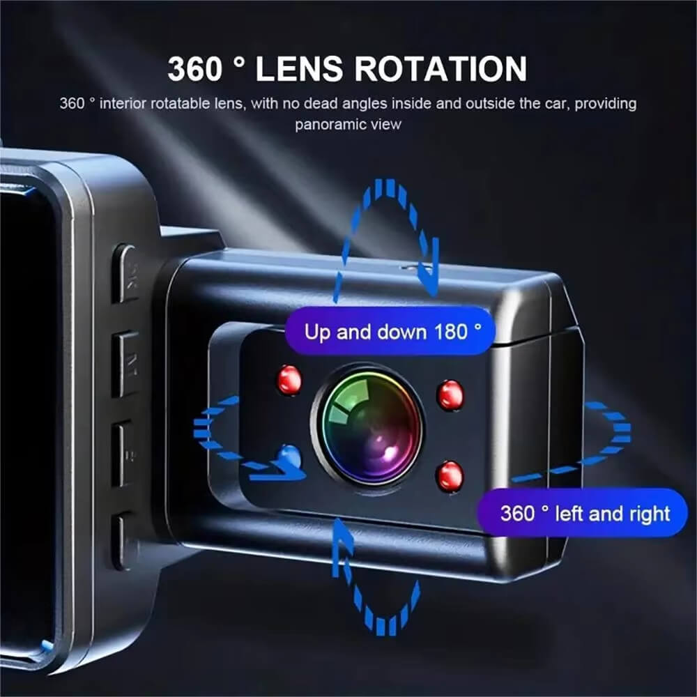 BELOAUTO 3" Triple Lens Dash Cam with WiFi | Loop Recording | Front/Rear/Interior | Fleet Management Solution