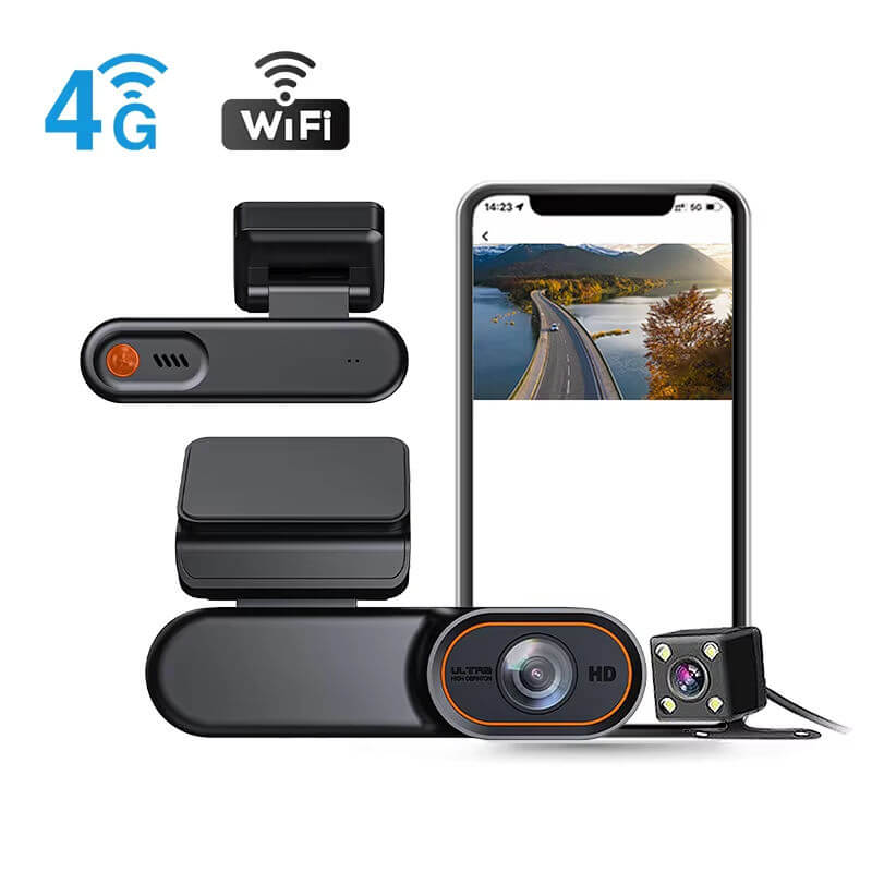 BELOAUTO 4G LTE WiFi Dual Dash Cam - Remote Live View via APP, 1080P Front/Rear | B2B Wholesale