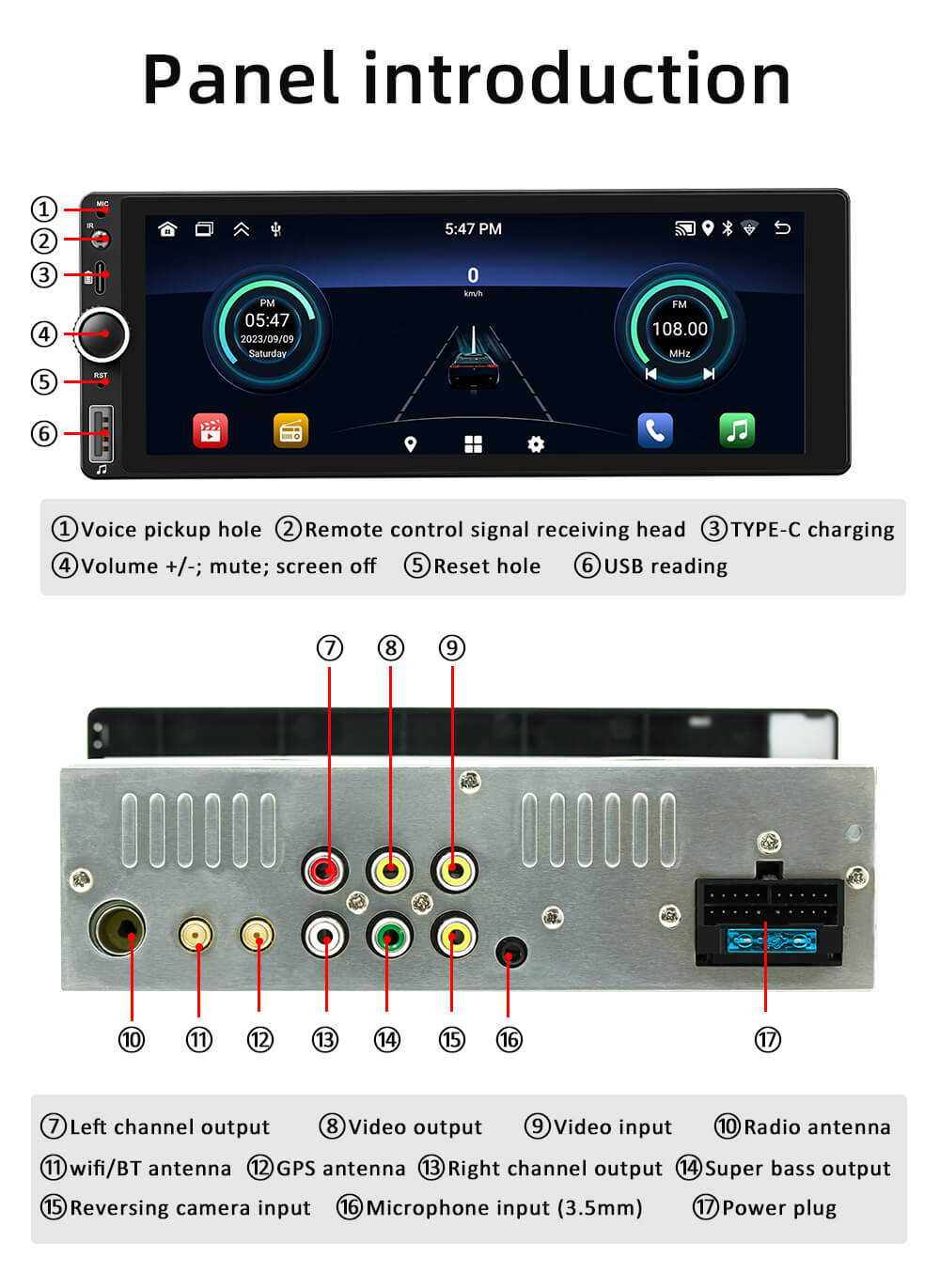 BELOAUTO 6.86" Android 13 Universal Car Radio-Type-C + USB Ports, Fast Charging | Wholesale Pricelist