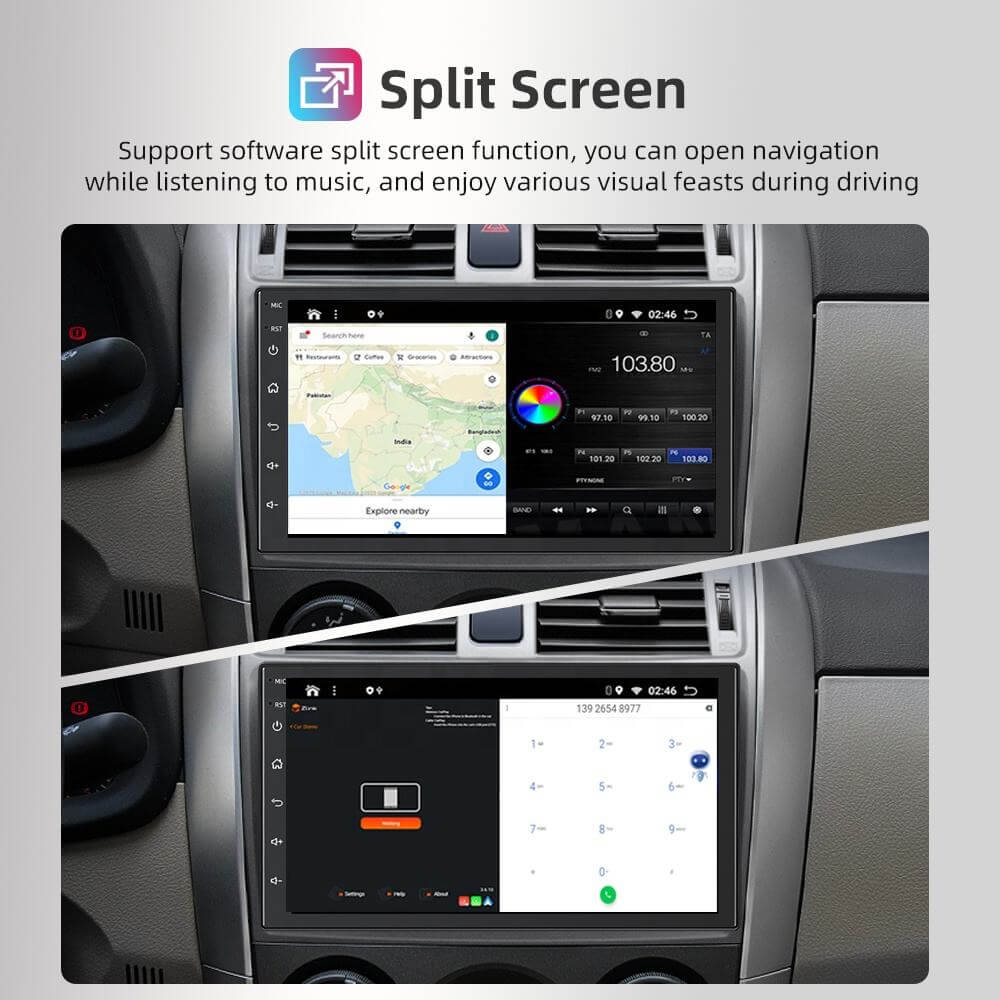 BELOAUTO Universal 7" IPS Car Stereo - Wireless CarPlay/AA, FM Radio & Android 13. Hotspot-Ready WiFi Version
