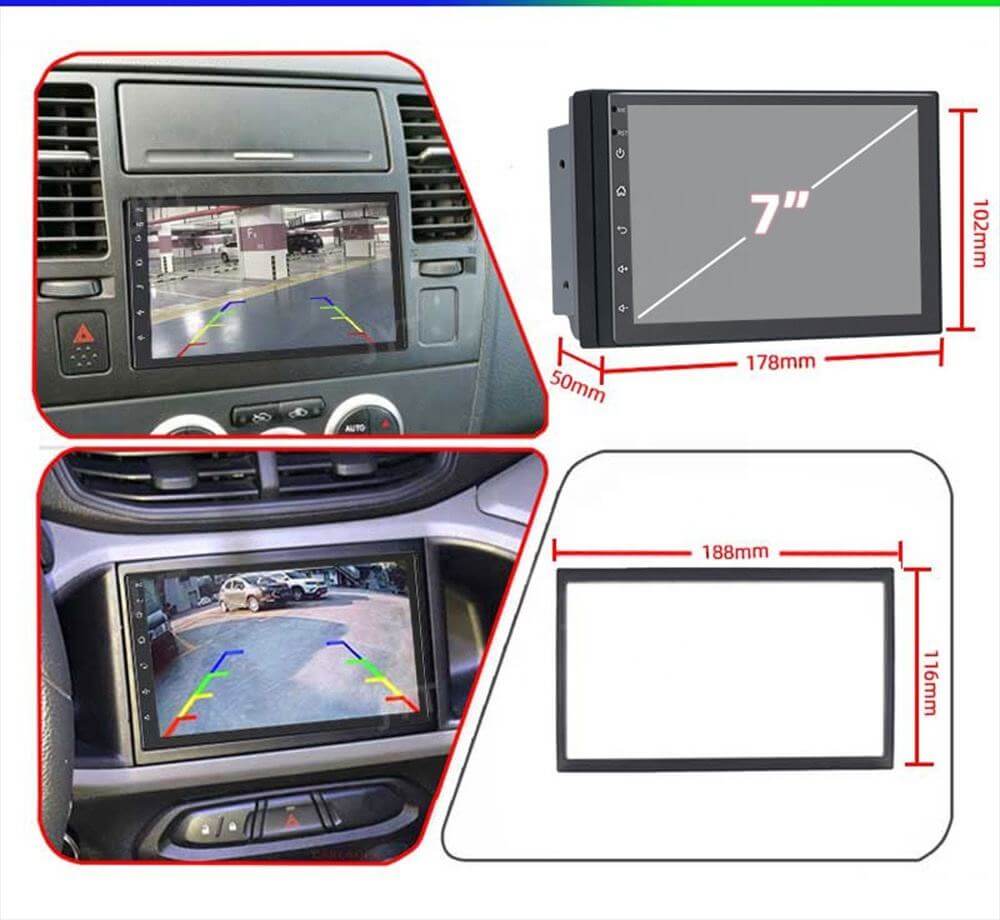 BELOAUTO Universal 7" IPS Car Stereo - Wireless CarPlay/AA, FM Radio & Android 13. Hotspot-Ready WiFi Version
