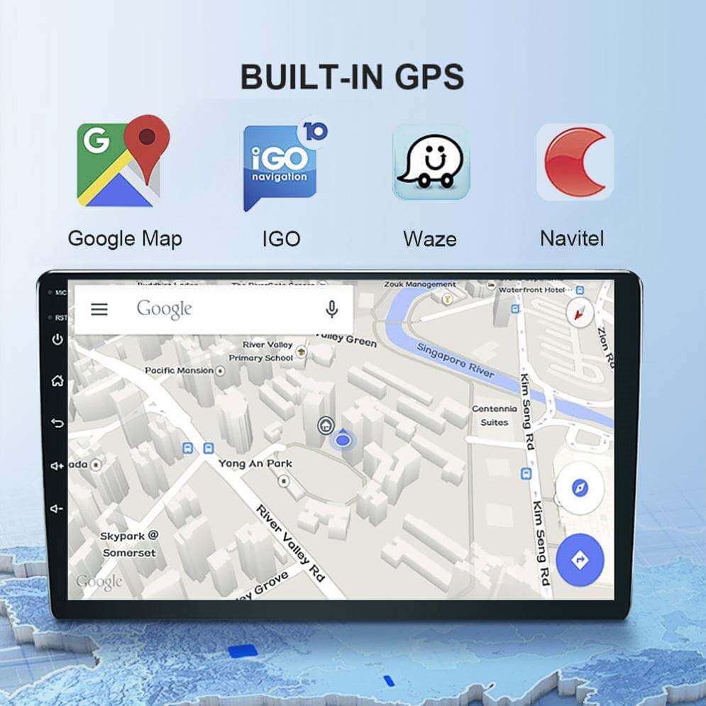 BELOAUTO 9" Single DIN Android Car Stereo - Steering Wheel Control, Wireless CarPlay & Bulit-in GPS