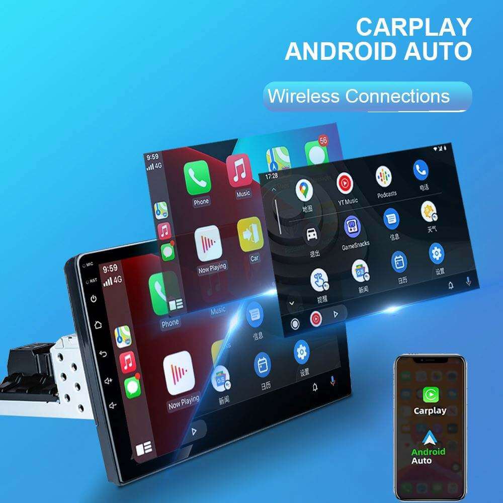 BELOAUTO 9" Single DIN Android Car Stereo - Steering Wheel Control, Wireless CarPlay & Bulit-in GPS