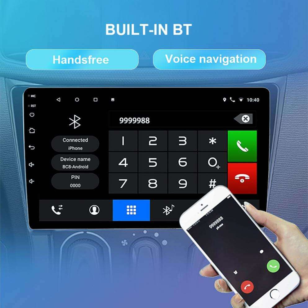 BELOAUTO 9" Single DIN Android Car Stereo - Steering Wheel Control, Wireless CarPlay & Bulit-in GPS