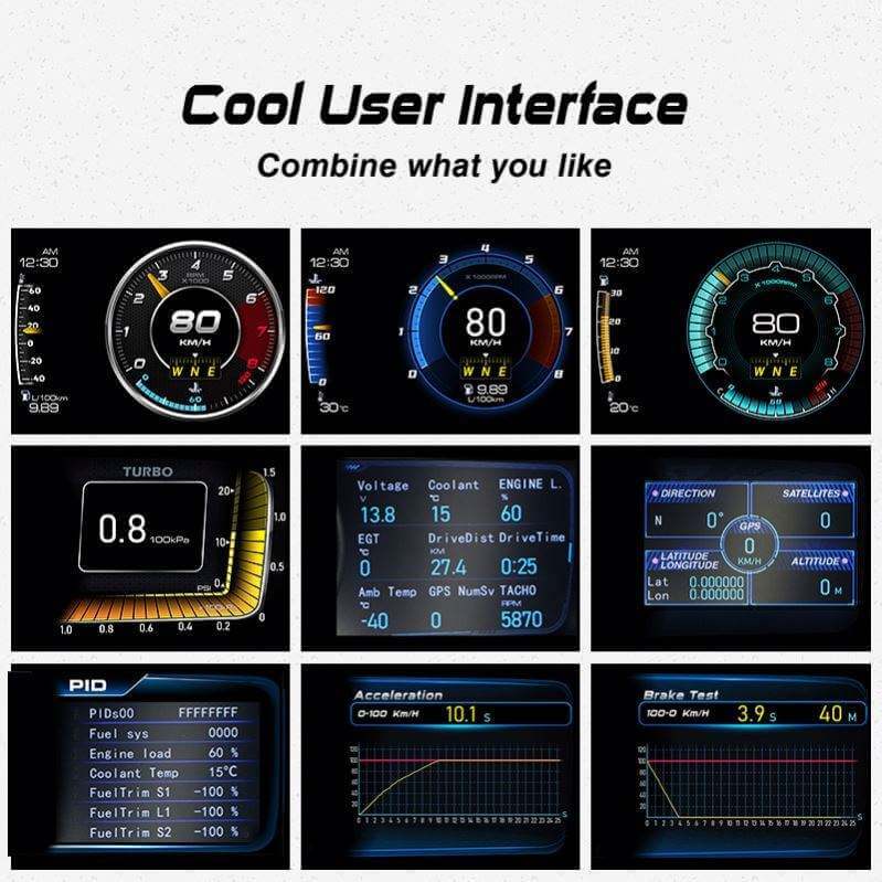 BELOAUTO Dual System OBD2 GPS Head up Display HUD - Read ECU Data, Plug and Play | Bulk Order