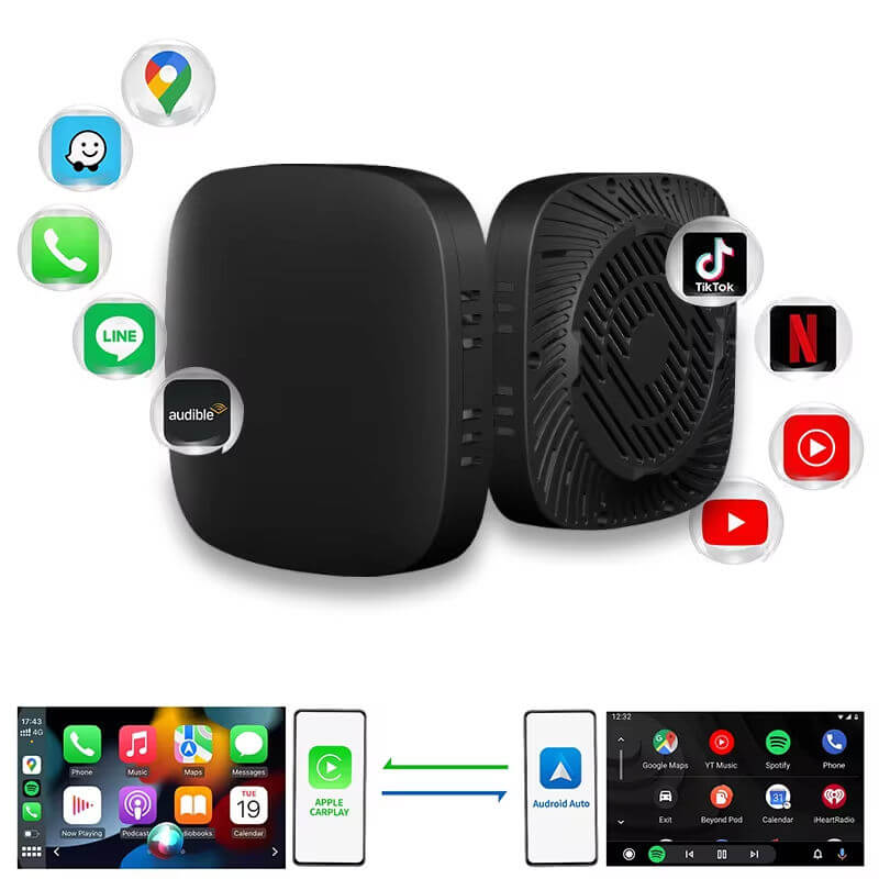 BELOAUTO Android to Wireless CarPlay Adapter Box - 5G WiFi, Plug & Play, Supports YouTube and Google