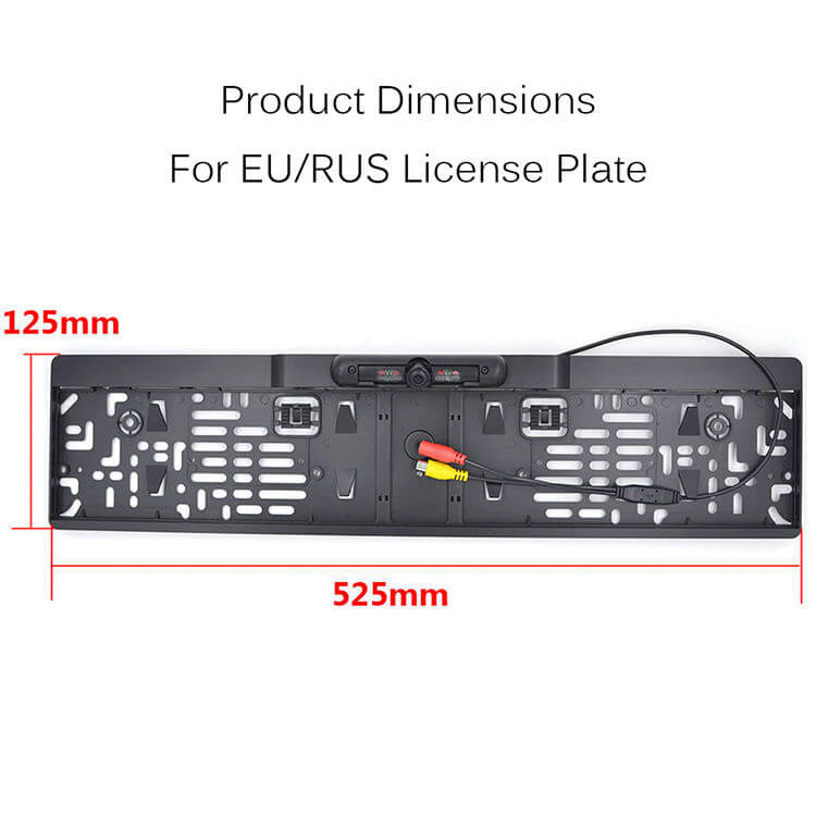 BELOAUTO EU License Plate Frame Camera-No-Drill Install & Distance Scale Lines