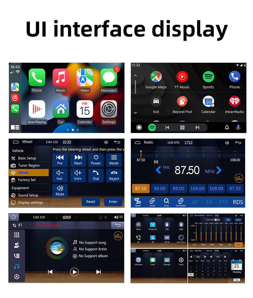 BELOAUTO 7" Single DIN Car Mp5 Player - Retractable Screen, Wireless CarPlay, Navigation GPS