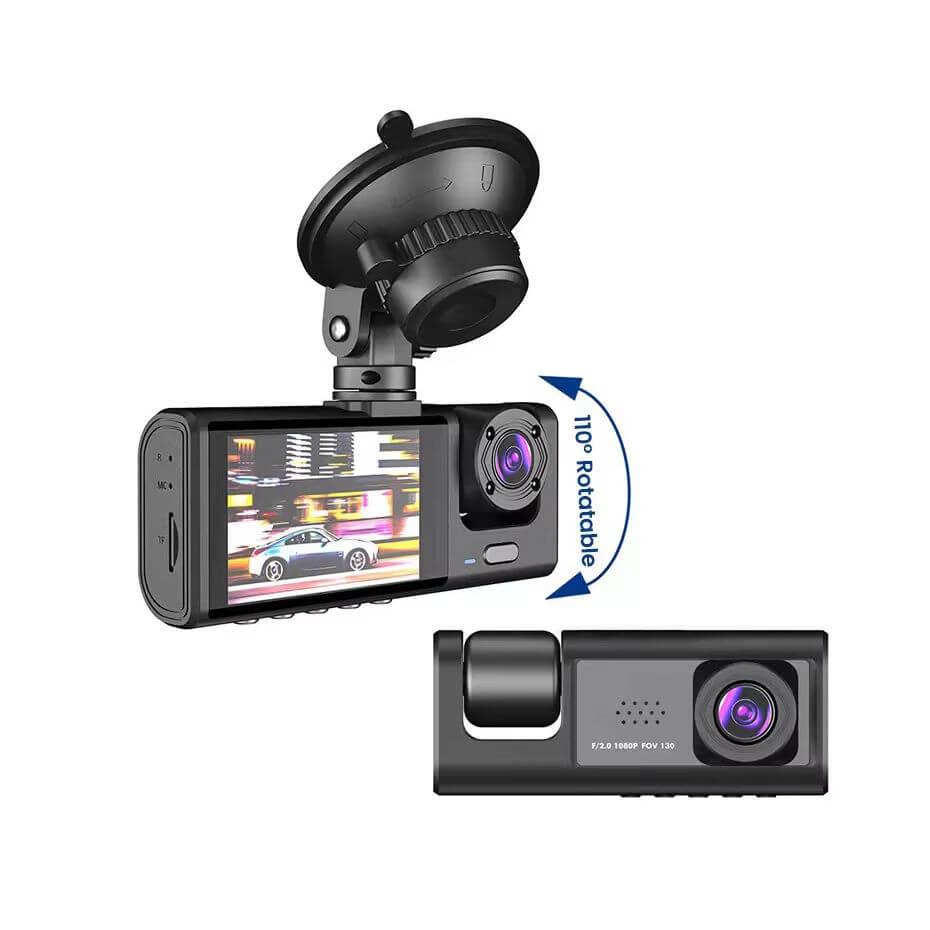 BELOAUTO Triple Lens Dash Cam with Electronic Lock - 24/7 Parking Surveillance, Motion Detection | Security Supplier