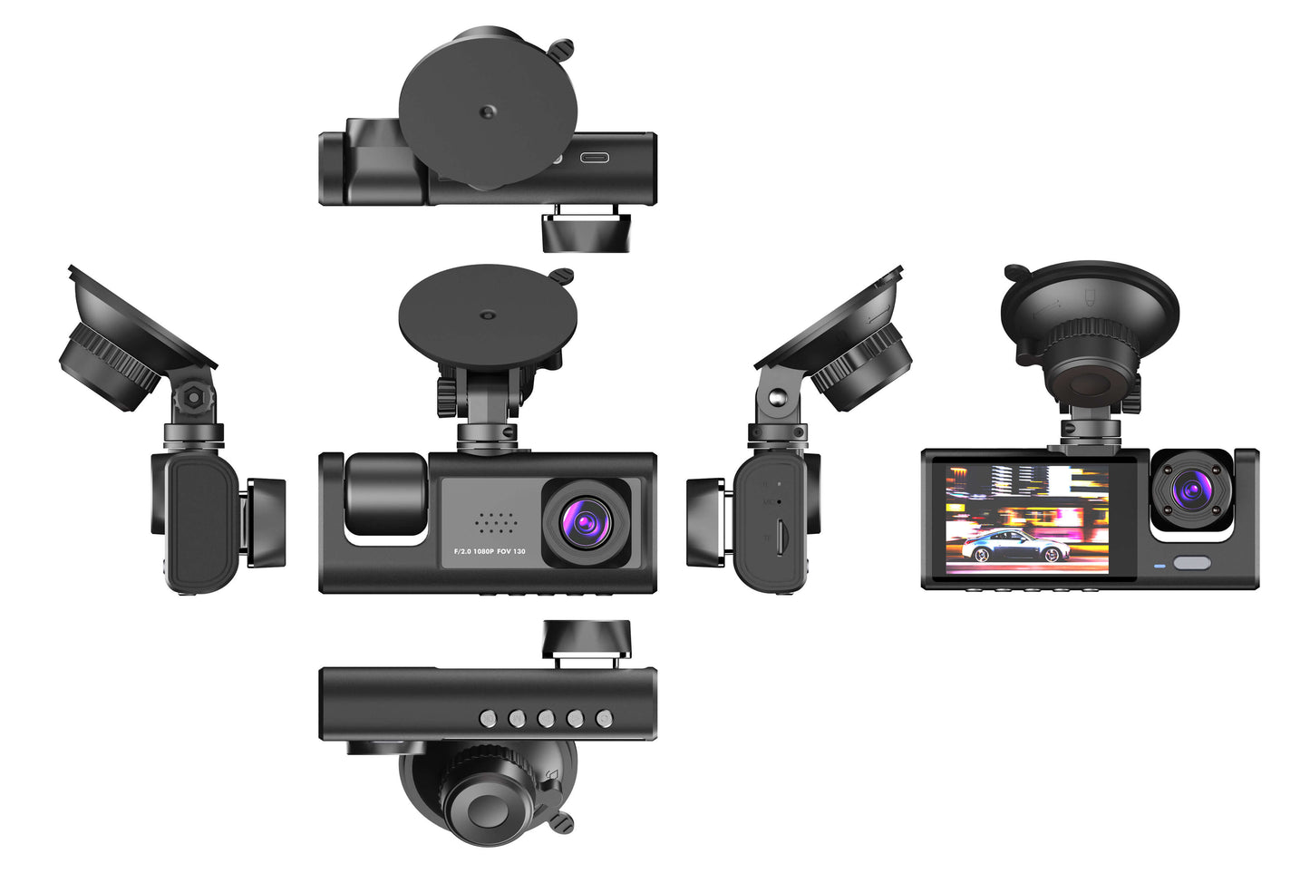 BELOAUTO Triple Lens Dash Cam with Electronic Lock - 24/7 Parking Surveillance, Motion Detection | Security Supplier
