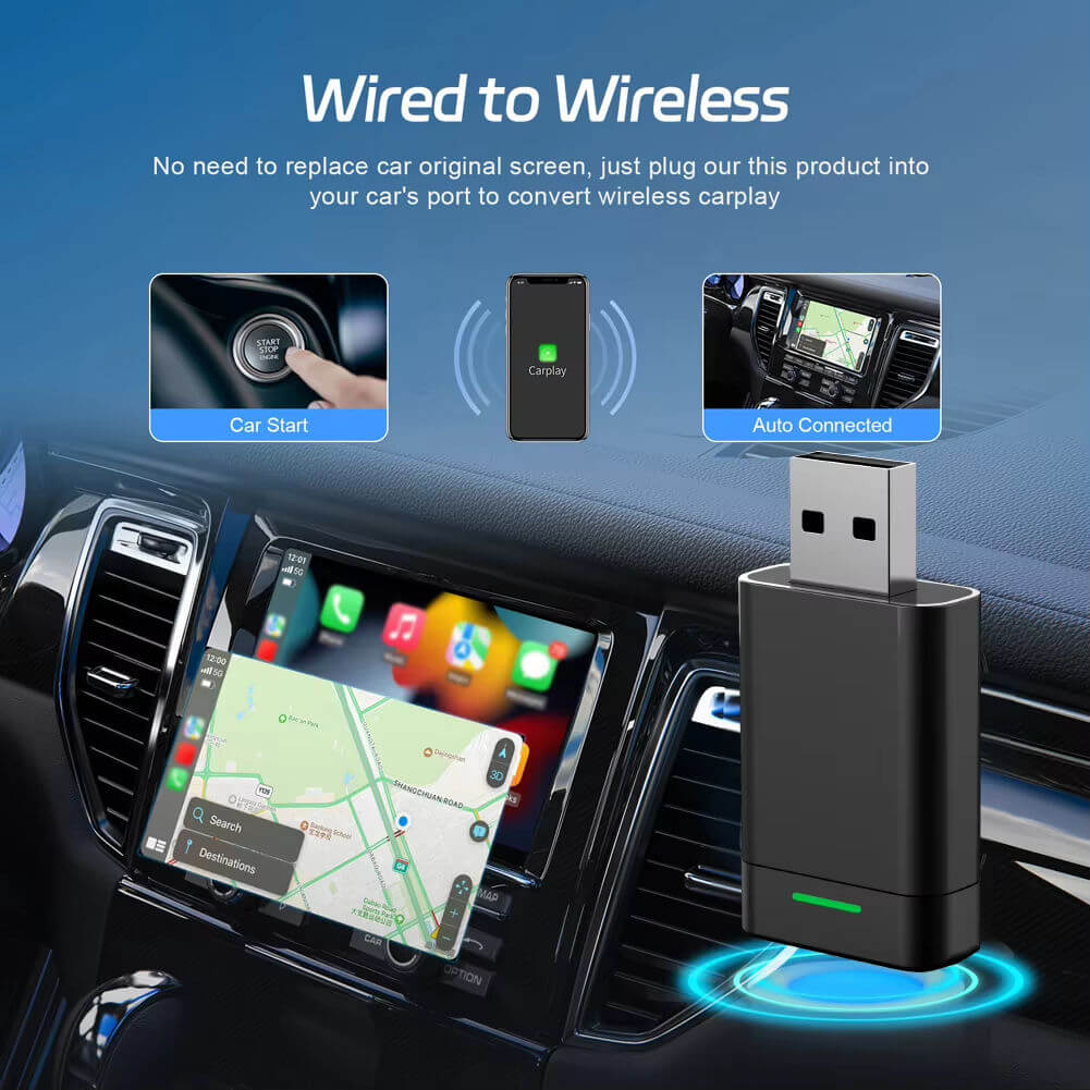 BELOAUTO 2-in-1 Wireless CarPlay & Android Auto Adapter - 2.4G+5.8G Dual Band WiFi, USB Plug | Bulk Order