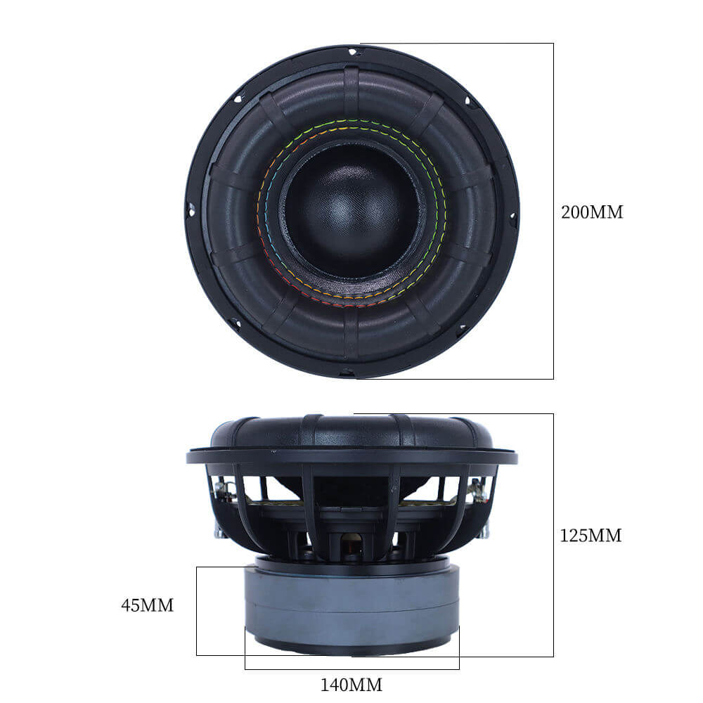 BELOAUTO 8" Dual Coil Car Subwoofer - 300W Max, Double Magnet Bass Speaker for Deep Low Frequency