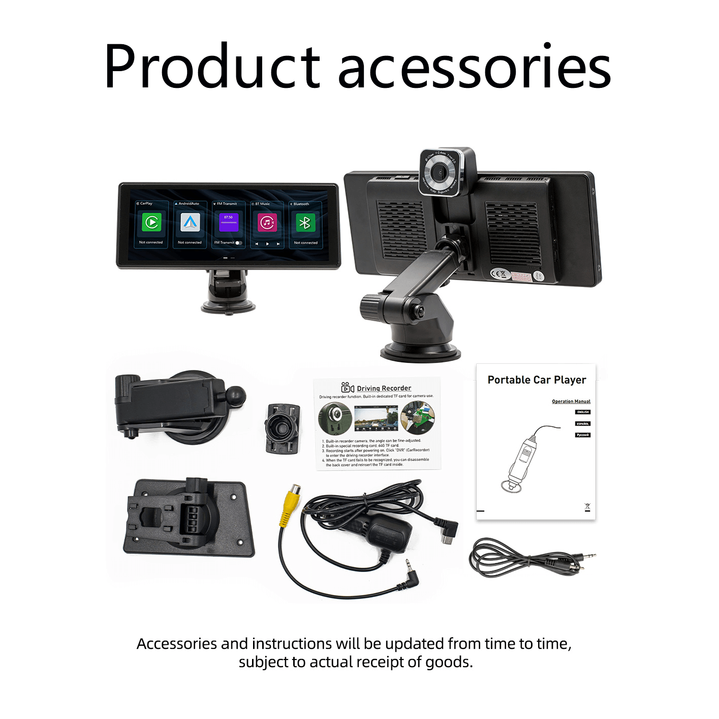BELOAUTO 10.26" CarPlay Smart Screen with Built-in DVR - 1080P Recording, Mirror Link | Bulk Order