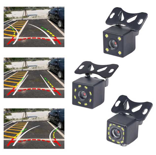 BELOAUTO CCD Reverse Camera with Dynamic Trajectory - 170° Wide Angle, IP68 & Parking Guidelines