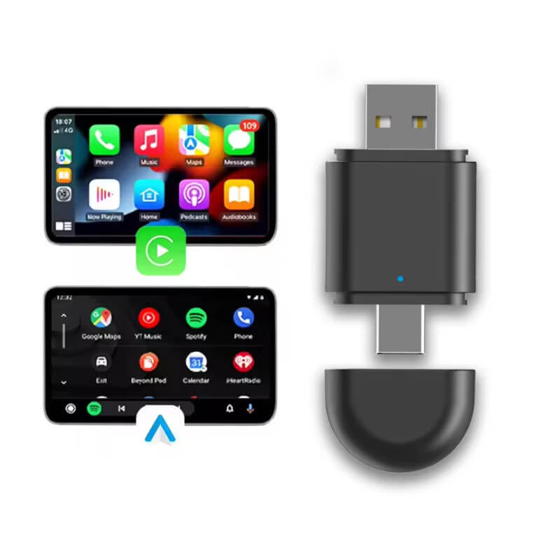 BELOAUTO 2-in-1 Wireless CarPlay Android Auto Adapter - USB-C & USB-A Ports, Plug and Play | B2B Wholesale