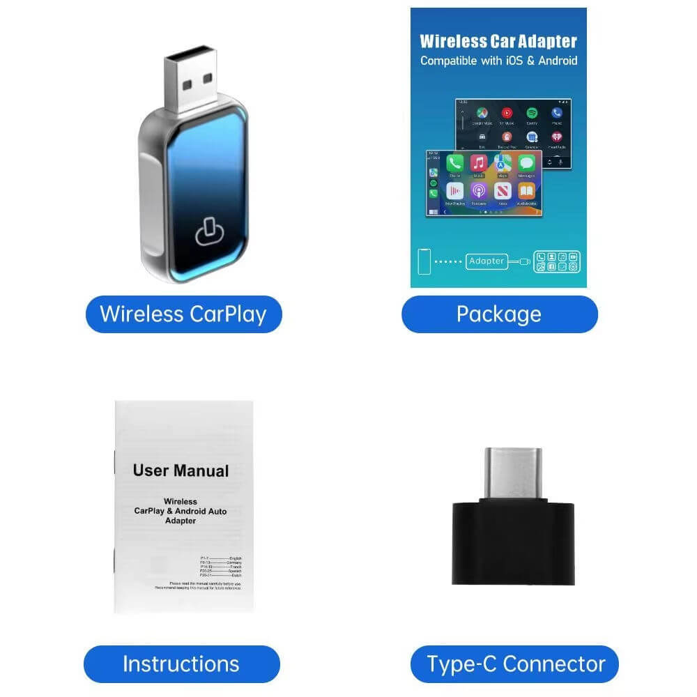 BELOAUTO Pro 2-in-1 CarPlay Android Auto Adapter - USB-C & USB-A Ports, Dual Band WiFi | Bulk Order