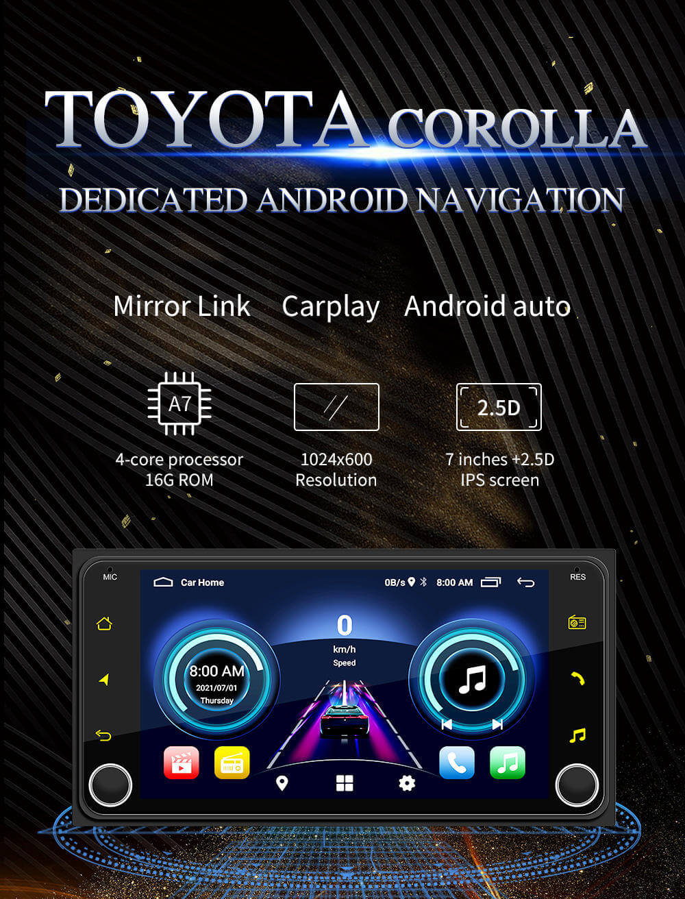 BELOAUTO 9" Toyota Specific Android Head Unit -Fit Camry/Corolla/Rav4, Wireless CarPlay | OEM Integration