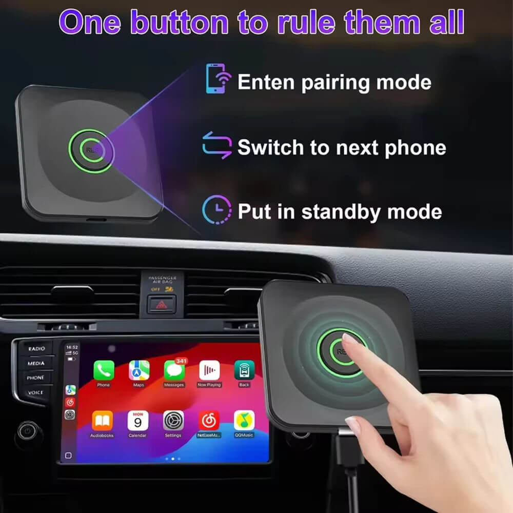BELOAUTO 3-in-1 Wireless CarPlay AI Box - Android Auto/Android 13 Switchable, Plug & Play | OEM Custom