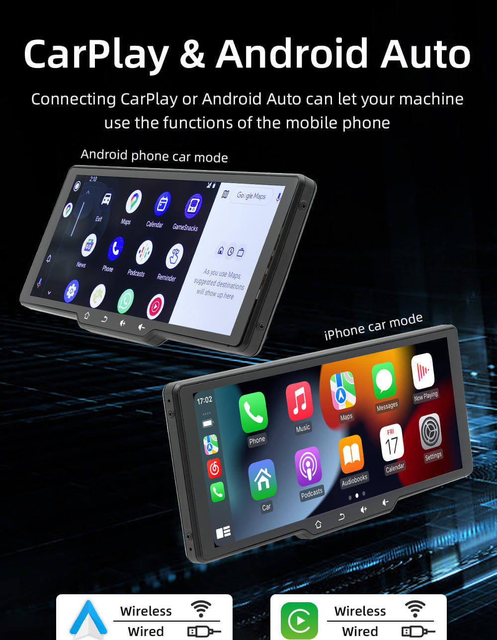 BELOAUTO 10.26" Portable CarPlay Display with Buttons - Plug & Play, HD Touchscreen | B2B Wholesale