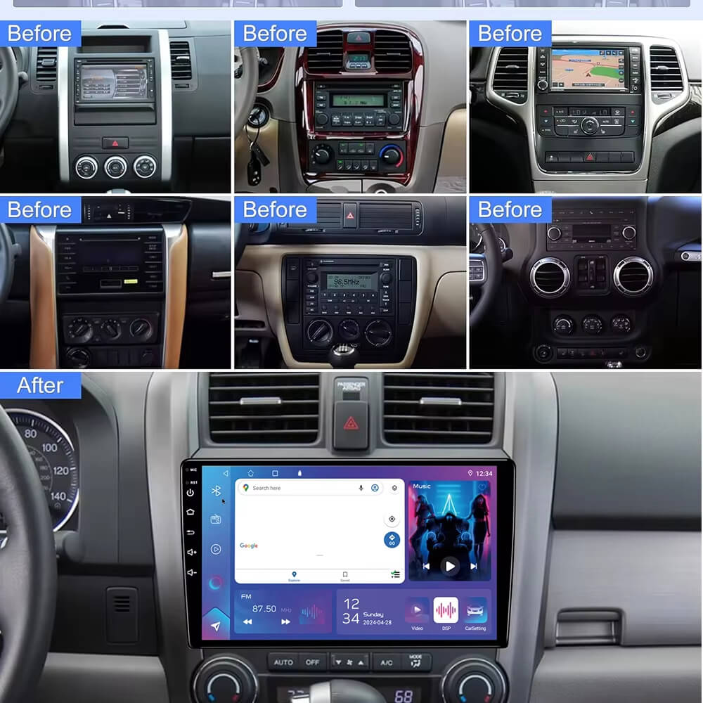 BELOAUTO wholesale 9" 10" Universal Car Head Unit Android Auto Carplay Screen Auto Stereo Multimedia System Radio