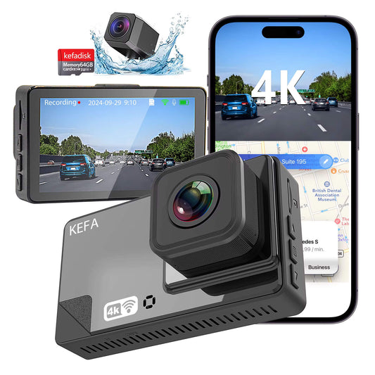 BELOAUTO 3" HD Dual Channel Dash Cam - 4K Front + 1080P Rear, WiFi, Bluetooth, GPS | B2B Wholesale