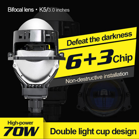 BELOAUTO 3" High-Penetration LED Projector Kit - 500% Brightness Boost, 6+3 HD Chips | B2B Wholesale